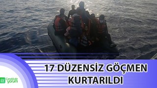 Ayvacık açıklarında 17 düzensiz göçmen kurtarıldı