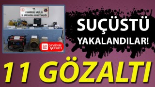 Bayramiç’te kaçak kazı operasyonu: 11 gözaltı