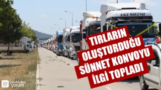 Çan’da sünnet çocuğu için tır konvoyu düzenlendi