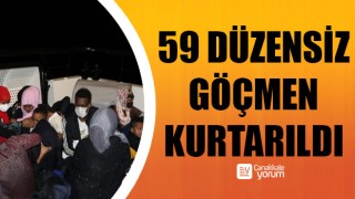 Ayvacık açıklarında 59 düzensiz göçmen kurtarıldı