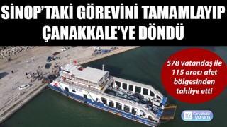 Kilitbahir gemisi Sinop’taki görevini tamamlayıp Çanakkale’ye döndü