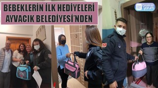 Bebeklerin ilk hediyeleri Ayvacık Belediyesi’nden