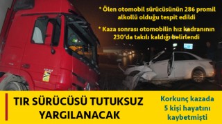 5 kişinin öldüğü kazada tır şoförü tutuksuz yargılanmak üzere serbest kaldı