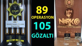 Çanakkale’de uyuşturucu operasyonlarında 105 gözaltı