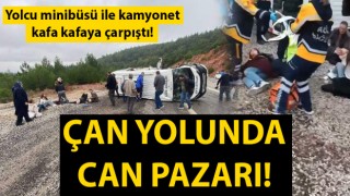 Çanakkale’de minibüs ile kamyonet çarpıştı: 6 yaralı