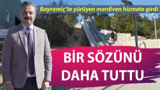 Başkan Uygun bir sözünü daha yerine getirdi: Bayramiç’te yürüyen merdiven hizmete girdi