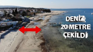 Çanakkale'de deniz 20 metre çekildi