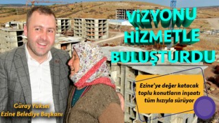 Ezine’ye değer katacak toplu konutların inşaatı yükseliyor