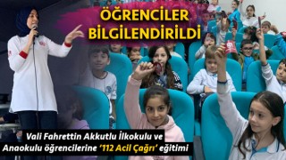 Vali Fahrettin Akkutlu İlkokulu ve Anaokulu öğrencilerine ‘112 Acil Çağrı’ eğitimi