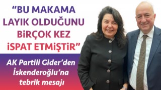 AK Partili Gider’den, İskenderoğlu’na tebrik mesajı: “Bu makama layık olduğunu birçok kez ispat etmiştir”