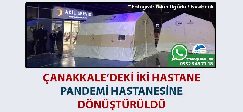 Çanakkale'deki iki hastane Pandemi Hastanesine dönüştürüldü