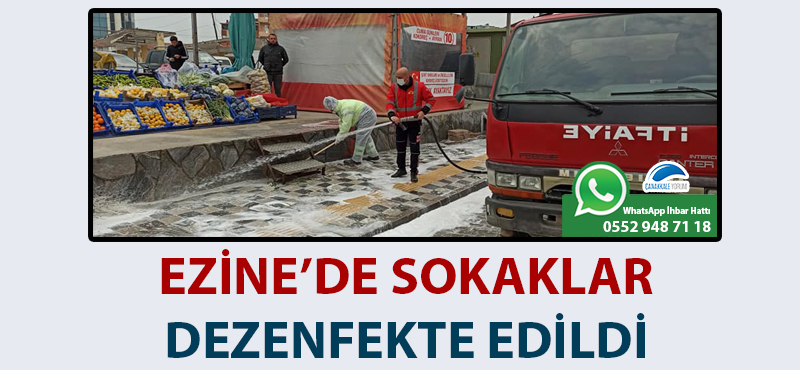 Ezine'de sokaklar dezenfekte edildi