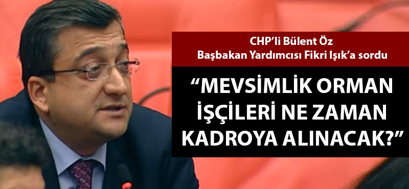 Bülent Öz: "Mevsimlik orman işçileri ne zaman kadroya alınacak?"