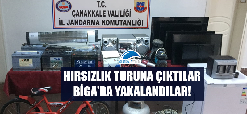 Hırsızlık turuna çıktılar Biga'da yakalandılar!