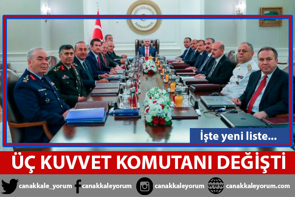 YAŞ'ta üç kuvvet komutanı değişti