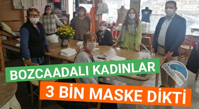 Bozcaadalı kadınlar 3 bin maske dikti