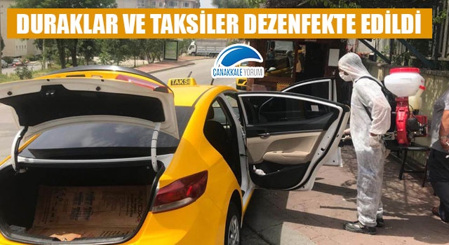 Duraklar ve taksiler dezenfekte edildi