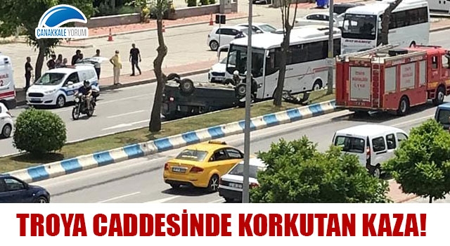 Troya Caddesinde korkutan kaza!