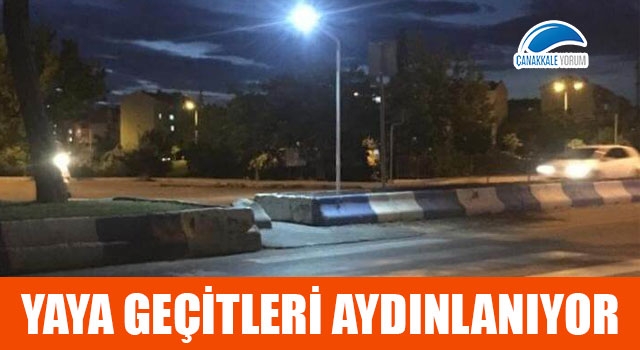 Yaya geçitleri aydınlanıyor