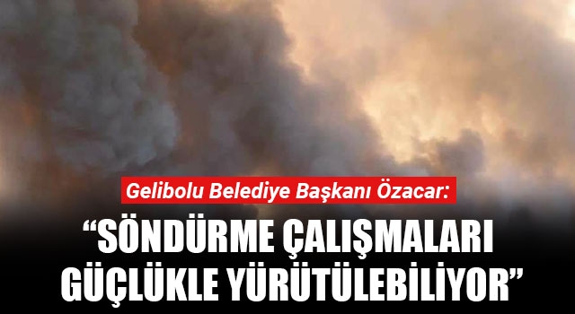 Başkan Özacar: "Söndürme çalışmaları güçlükle yürütülebiliyor"