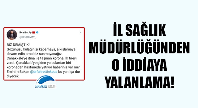 İl Sağlık Müdürlüğünden o iddiaya yalanlama!