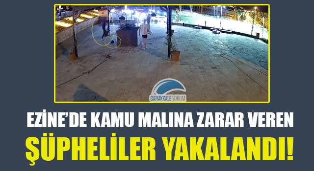 Ezine'de kamu malına zarar veren şüpheliler yakalandı!