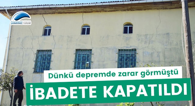 Çan'da depremden zarar gören cami ibadete kapatıldı