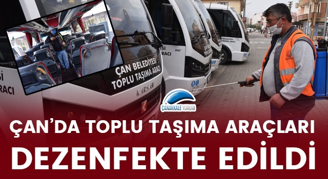 Çan'da toplu taşıma araçları dezenfekte edildi