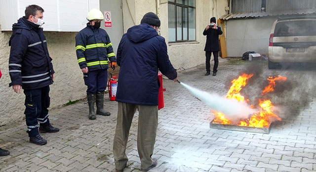 Biga İtfaiyesi’nden yangın tatbikatı