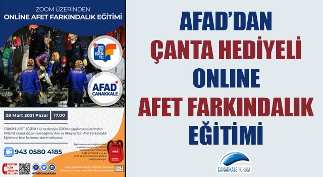 AFAD’dan çanta hediyeli online Afet Farkındalık Eğitimi