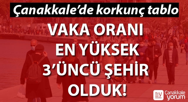 Çanakkale’de korkunç tablo: Vaka oranı en yüksek 3’üncü şehir olduk!