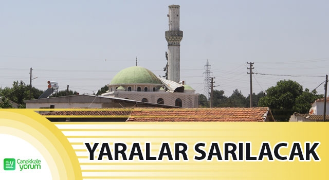 Çanakkale’de fırtınanın vurduğu bölgelerde hasar tespit çalışması yapıldı