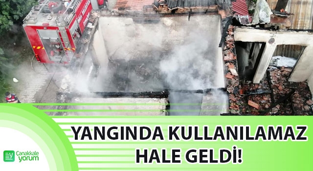 İki katlı ev, yangında kullanılamaz hale geldi!