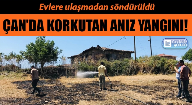 Çan'da korkutan anız yangını: Evlere ulaşmadan söndürüldü