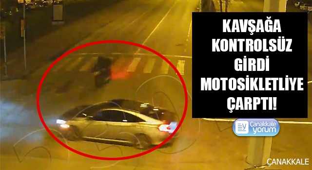 Kavşağa kontrolsüz girdi, motosikletliye çarptı!