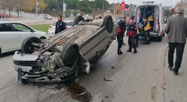 Aracıyla takla atan sürücü yaralandı!