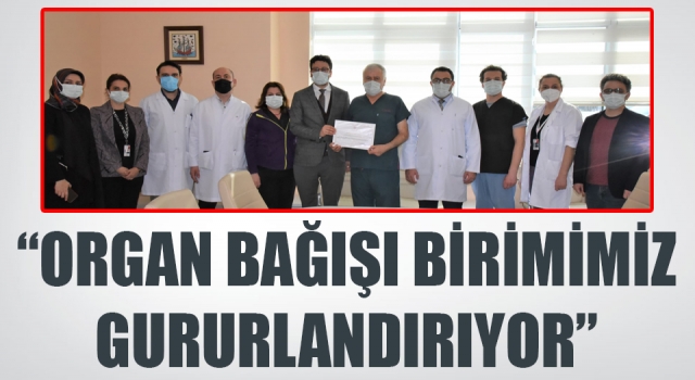 Organ bağışı birimine, bakanlıktan teşekkür belgesi