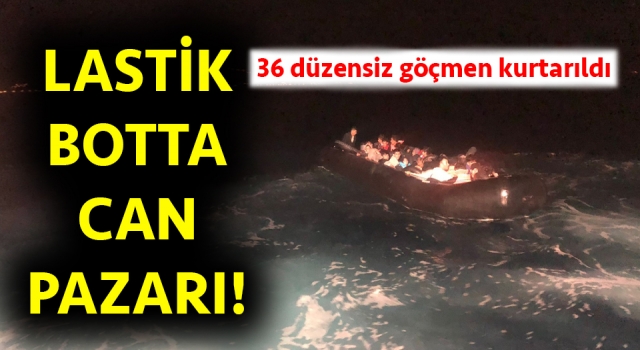 Ayvacık açıklarında 36 düzensiz göçmen yakalandı