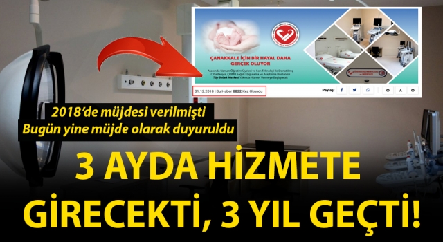 3 ayda hizmete girecekti, 3 yıl geçti!