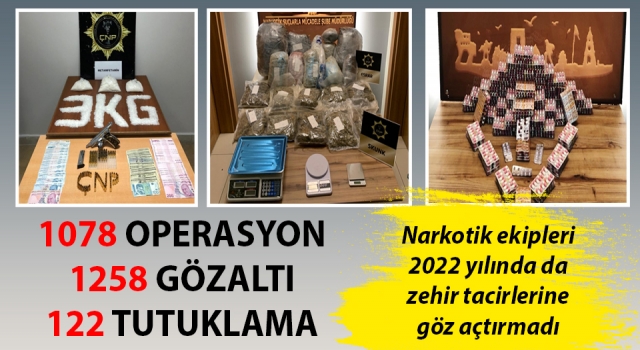 Çanakkale’de 2022 yılında 1078 uyuşturucu operasyonunda 122 şüpheli tutuklandı