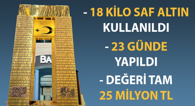 Çanakkale Zaferi için özel yapıldı: Saf altından 'Şehitler Anıtı’