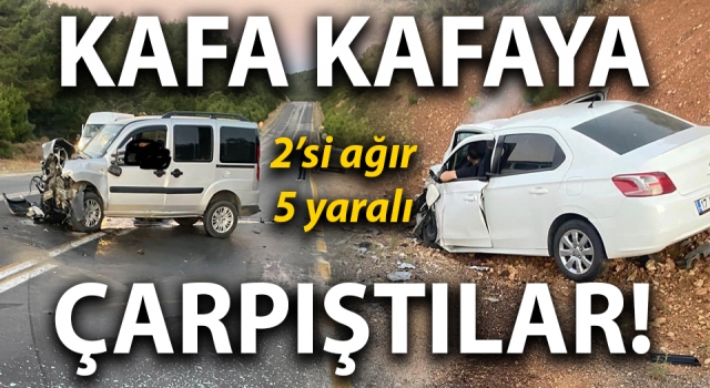 Çan yolunda feci kaza: Kafa kafaya çarpıştılar!