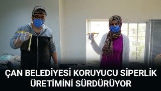 Çan Belediyesi koruyucu siperlik üretimini sürdürüyor