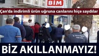 Çan'da indirimli ürün uğruna canlarını hiçe saydılar!