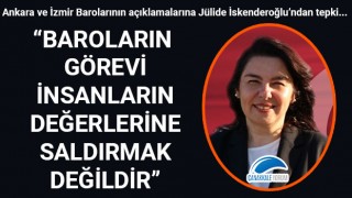 Jülide İskenderoğlu: "Baroların görevi insanların değerlerine saldırmak değildir"