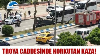 Troya Caddesinde korkutan kaza!