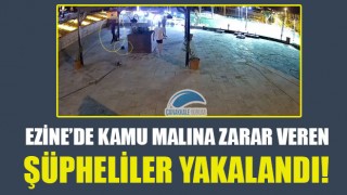 Ezine'de kamu malına zarar veren şüpheliler yakalandı!