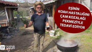 Kazdağları’ndan topladığı çam kozalaklarıyla KOAH hastası eşini tedavi ediyor