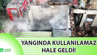 İki katlı ev, yangında kullanılamaz hale geldi!