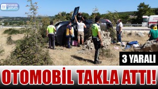 Ayvacık’ta otomobil takla attı: 3 yaralı